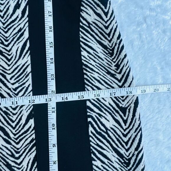 Ivanka Trump Womens Black Off-White Zebra Print Color Block Sheath Dress Size 8 - Picture 8 of 9